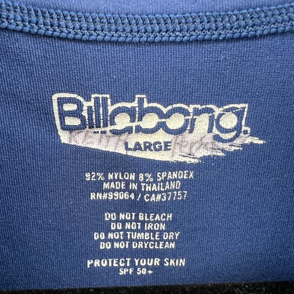 Billabong Rashguard Swim Shirt Boys Youth Large Blue Short Sleeve Surf Swim - Picture 5 of 9